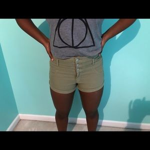 Army green shorts